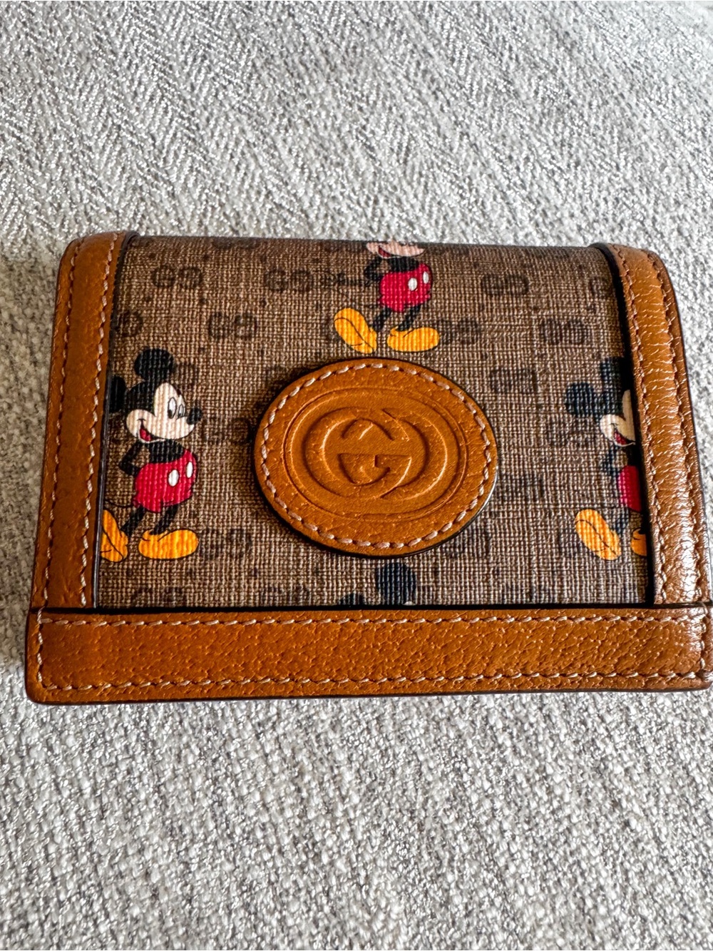 Gucci x Disney Mickey Mouse GG Supreme Bifold Compact Wallet